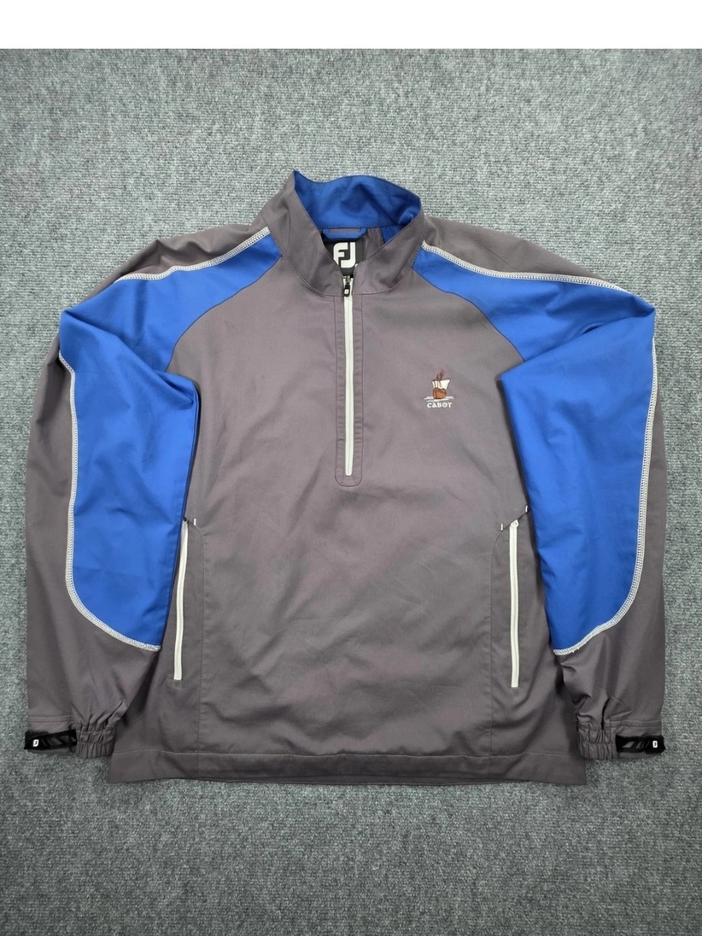 FootJoy Cabot Golf Mens M 1/4 Zip Pullover Grey Blue Cape Breton Nova Scotia